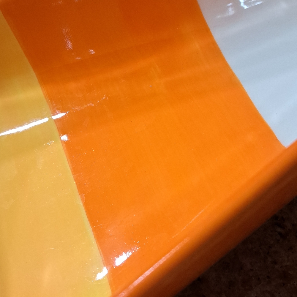 Candy Corn Shape 10in (24.5cm) Ceramic Dishes Set of 3 Dishwasher/Microwave Safe